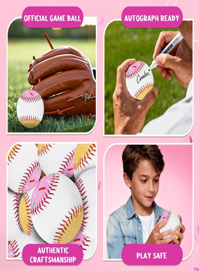 AKAIXI Baseball Ball 9in Standard Size Cute Design PVC for Practice Training Hitting School League Game Tournament Graduation for Players Coach Gifts (Ice Cream Drip 2pcs) - Image 4