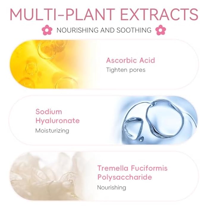 Evolvique Skincare Set Sakura Teen Girls Gifts - Skin Care Set - Skincare for Teens 10-12 Hydrating - Travel Size Facial Kit for Women with Cleanser,Serum,Cream,Bunny Headband,Cleansing Brush（5pcs） - Image 5