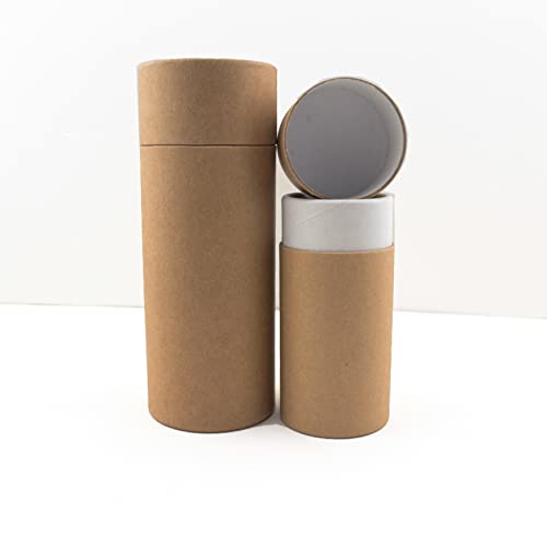 lasenersm 6Pcs 10ml Kraft Paper Tube Packaging Box Cardboard Deodorant Containers Kraft Paperboard Tubes Round Kraft Paper Containers Essential Oil Bottle Packaging Box for Tea Coffee Cosmetic Crafts - Image 2