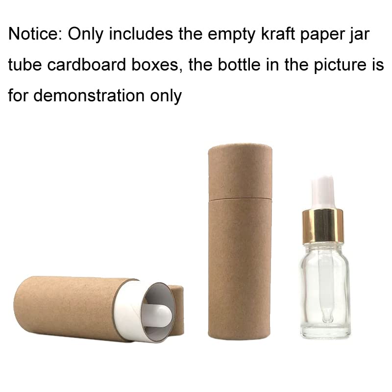 lasenersm 6Pcs 10ml Kraft Paper Tube Packaging Box Cardboard Deodorant Containers Kraft Paperboard Tubes Round Kraft Paper Containers Essential Oil Bottle Packaging Box for Tea Coffee Cosmetic Crafts - Image 4