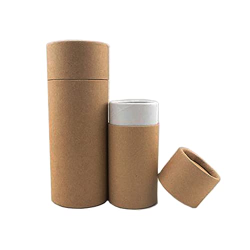 lasenersm 6Pcs 10ml Kraft Paper Tube Packaging Box Cardboard Deodorant Containers Kraft Paperboard Tubes Round Kraft Paper Containers Essential Oil Bottle Packaging Box for Tea Coffee Cosmetic Crafts - Image 5