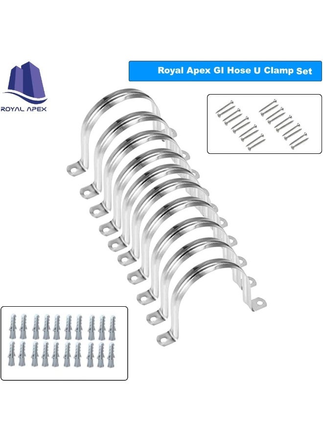 Royal Apex Galvanized Gi U Clamps Fastener Hanger Pipe Clamps Clip With Screw And Plug - Image 2