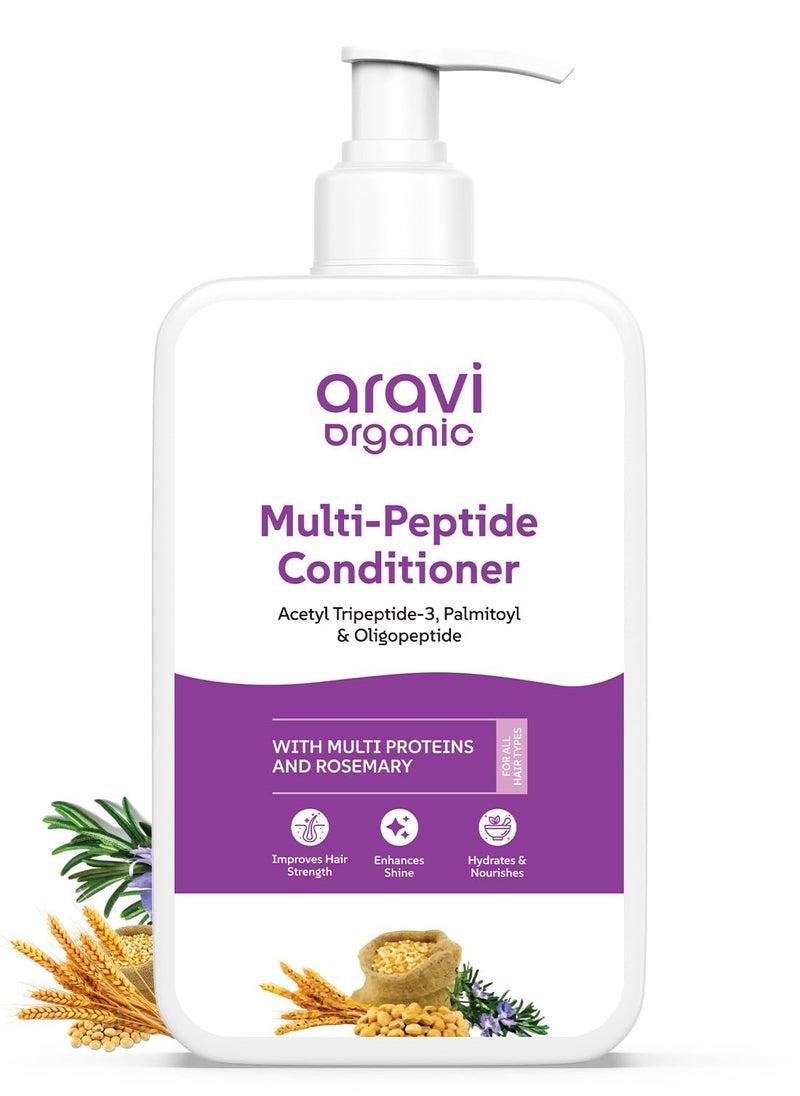 Aravi Organic Multi Peptide Hairfall Conditioner - Acetyl Tripeptide 3, Palmitoyl, Oligopeptide & Rosemary - 6.7 FL Oz / 200 ml  - Image 1