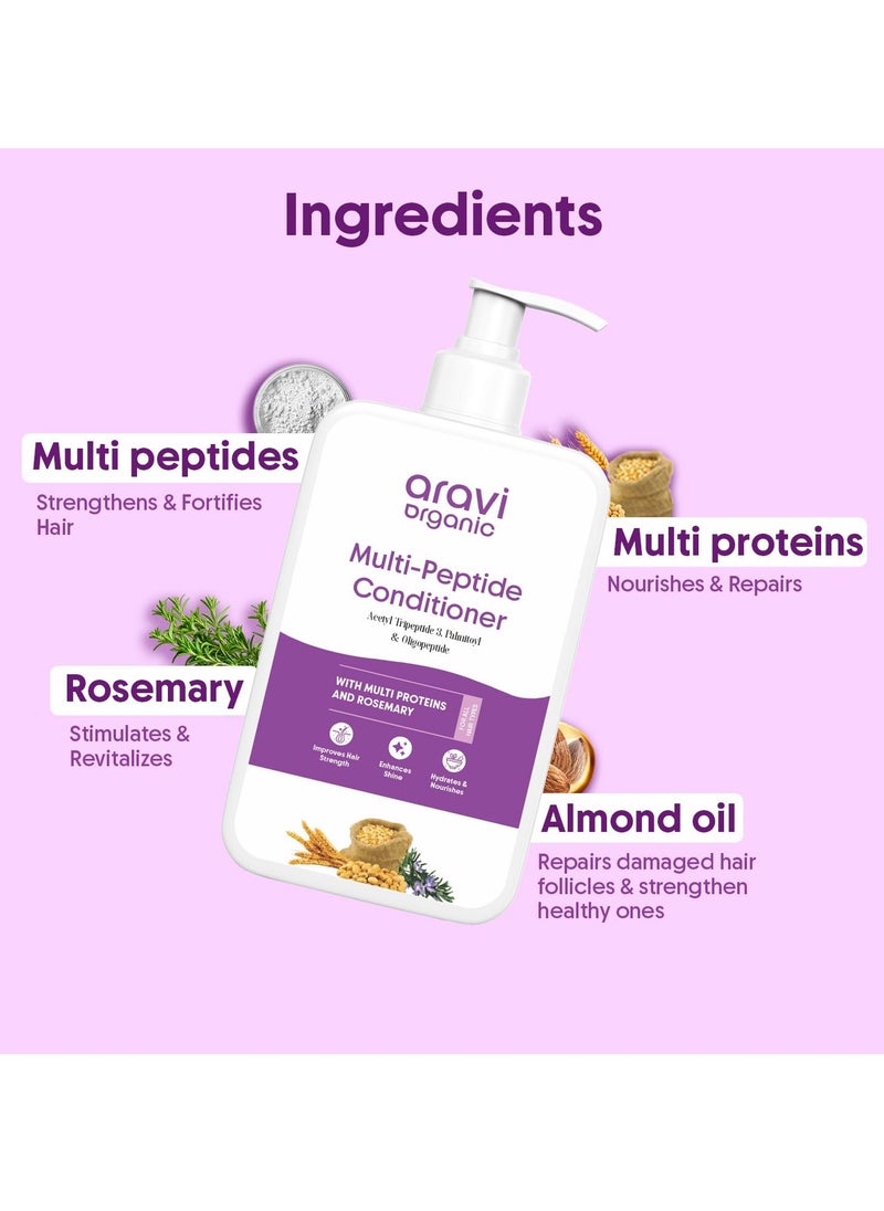 Aravi Organic Multi Peptide Hairfall Conditioner - Acetyl Tripeptide 3, Palmitoyl, Oligopeptide & Rosemary - 6.7 FL Oz / 200 ml  - Image 2