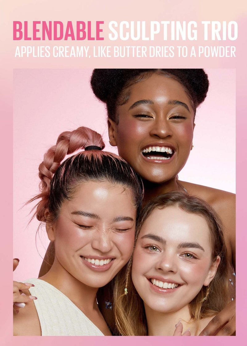 Kaja 3-in-1 Blendable Sculpting Trio - Play Bento | with Mango Seed Butter, Cream Bronzer, Powder Blush, and Highlighter, 02 Cloud Latte - Image 3