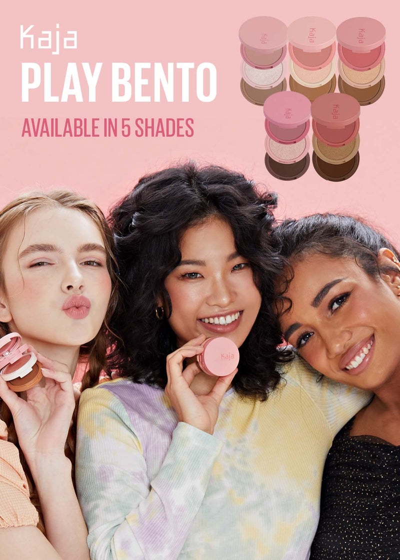 Kaja 3-in-1 Blendable Sculpting Trio - Play Bento | with Mango Seed Butter, Cream Bronzer, Powder Blush, and Highlighter, 02 Cloud Latte - Image 5
