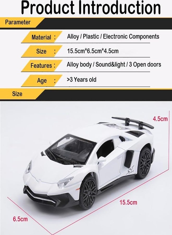 DARVICE 132 Scale Lamborgini LP750 Toy Car for Kids Diecast Metal Car Light Sound Pullback Openable Door - Image 2