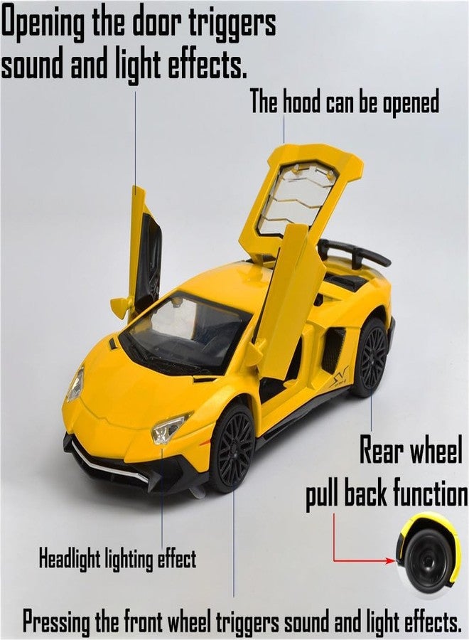 DARVICE 132 Scale Lamborgini LP750 Toy Car for Kids Diecast Metal Car Light Sound Pullback Openable Door - Image 4