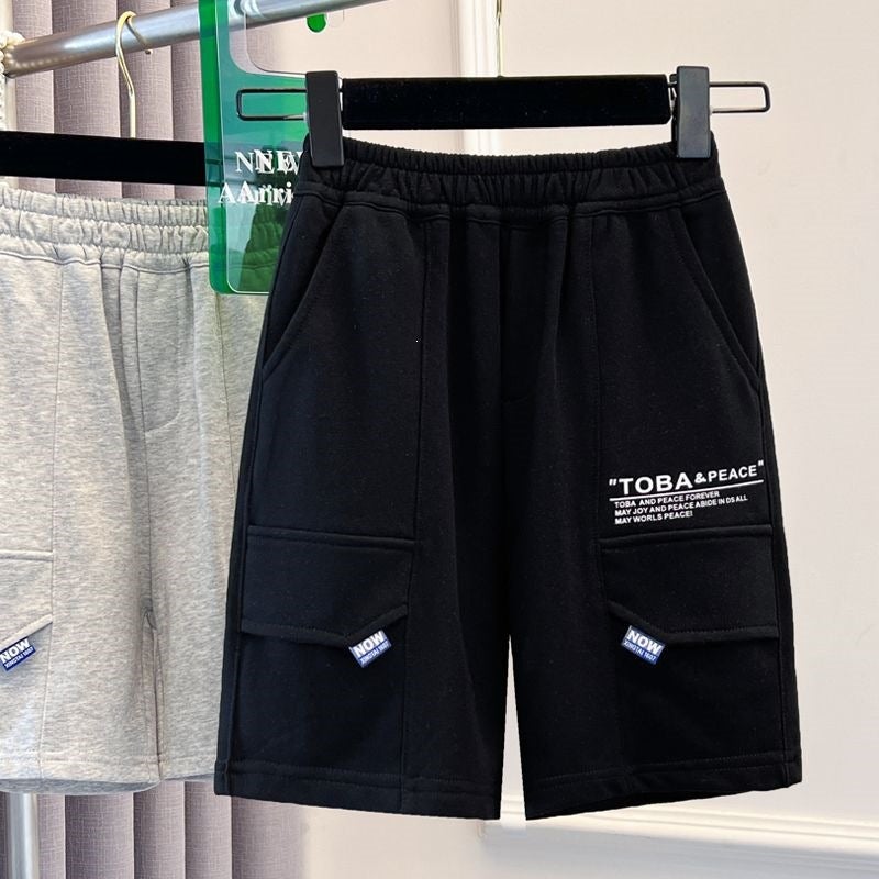Boys'' Summer Thin Shorts New Style for Older Children, Sports Pants for Outdoor Wear, Children''s Summer Cargo Shorts - Image 1