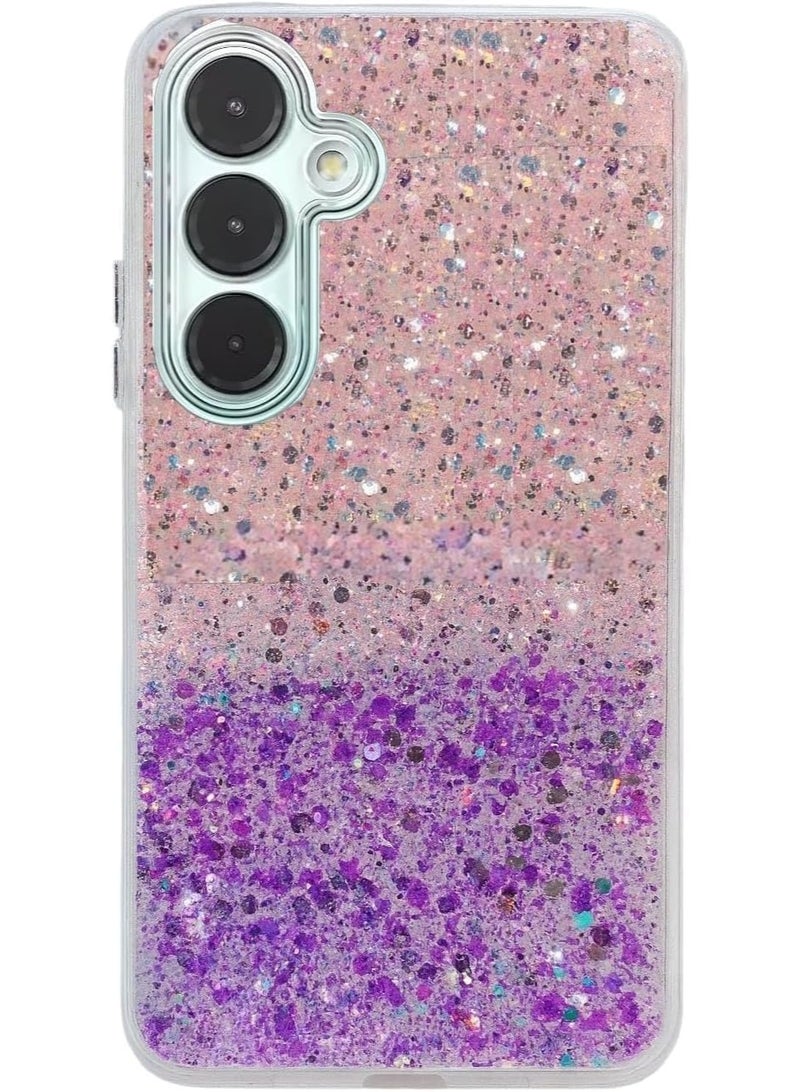 Compatible with Samsung Galaxy A16 5G Case, Clear Glitter Bling Sparkly, Soft TPU Frame Bumper, Hard-Back Cover for Women & Girls, Transparent Protective Phone Case - Image 1