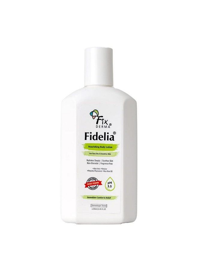 FIXDERMA Fidelia Nourishing Body Lotion ; Moisturizer For Face & Body ; Body Lotion For Winter ; Body Lotion For Women & Men ; Body Lotion For Sensitive & Very Dry Skin With Rice Brain Oil & Aloe Vera 250Ml  - Image 1