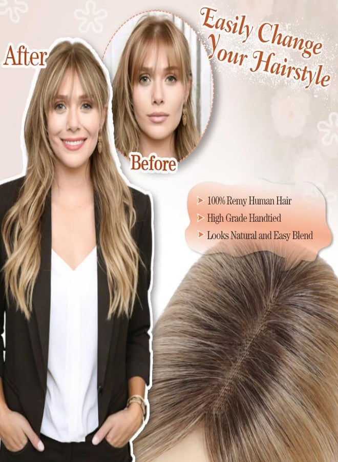 gulagula Hair Toppers for Women Real Human Hair Toppers Hairpieces for Women with Thinning hair Human Hair Toppers with Bangs - Image 5