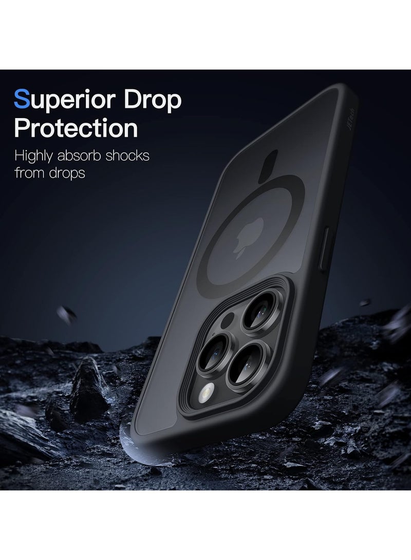 Denx Magnetic Case for iPhone 14 Pro  6.1-Inch Compatible iphone 14 Pro 6.1  with MagSafe, Translucent Matte Back Slim Shockproof Phone Cover (black)  - Image 3