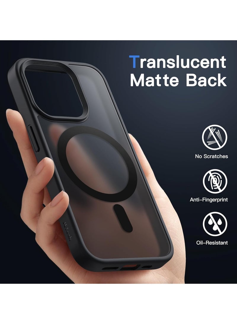 Denx Magnetic Case for iPhone 14 Pro  6.1-Inch Compatible iphone 14 Pro 6.1  with MagSafe, Translucent Matte Back Slim Shockproof Phone Cover (black)  - Image 4