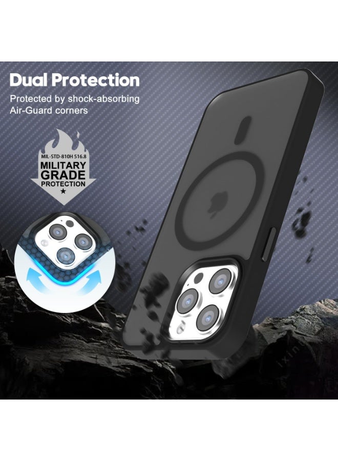 ACLIX Magnetic Case for iPhone 14 Pro Compatible with MagSafe, Translucent Matte Back Slim Shockproof Phone Cover | Black - Image 5