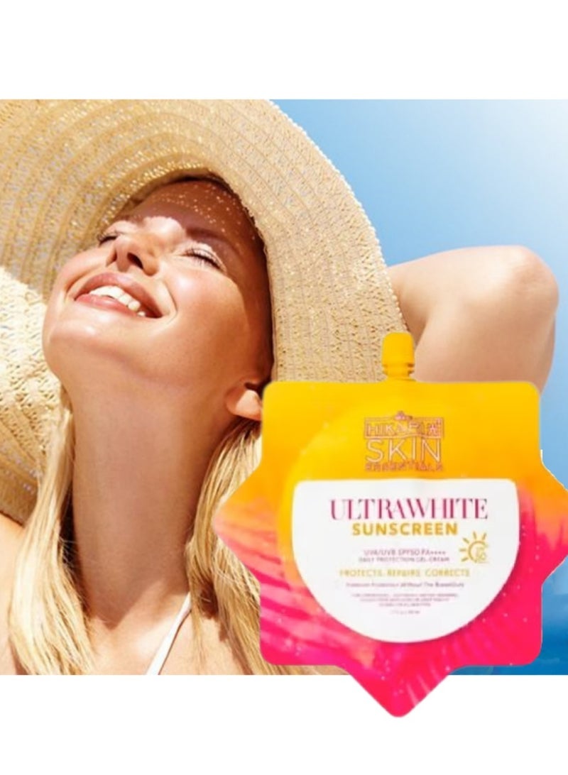 Hikari Skin Essentials Ultra White Sunscreen, Whitening Sunscreen, Ultrawhite Sunscreen, Ultra-Lightweight Airy-Fit Sun-screen SPF50 PA+++++++, Lightweight Moisturizing Gel Fast Absorbing, Water-Resistant 50ml - Image 2