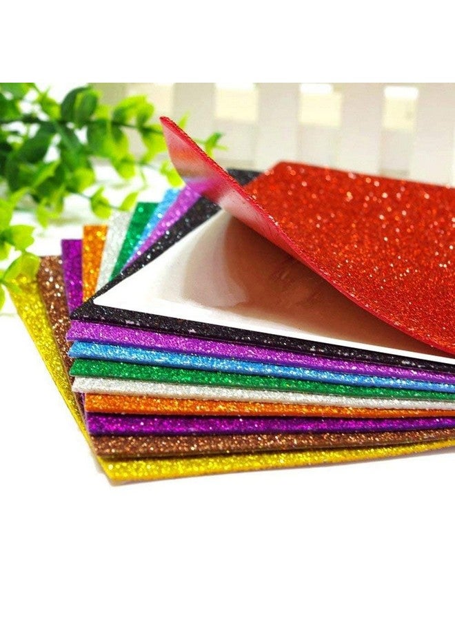 Qatalitic Self Adhesive Easy to Peel Off Glitter EVA Foam Sheets, A4 Size, Pack of 10 (Assorted Color) - Image 3