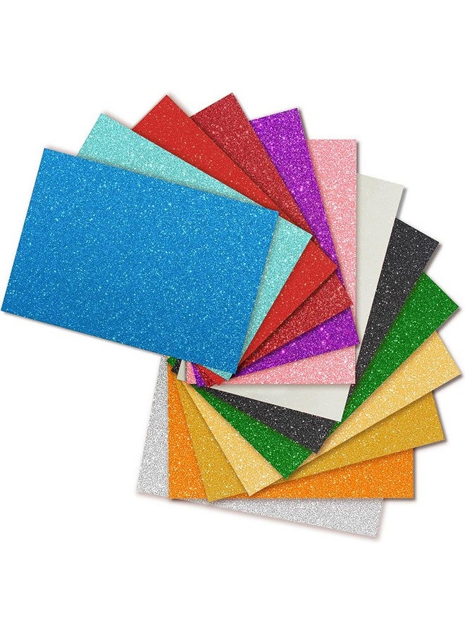 Qatalitic Self Adhesive Easy to Peel Off Glitter EVA Foam Sheets, A4 Size, Pack of 10 (Assorted Color) - Image 1