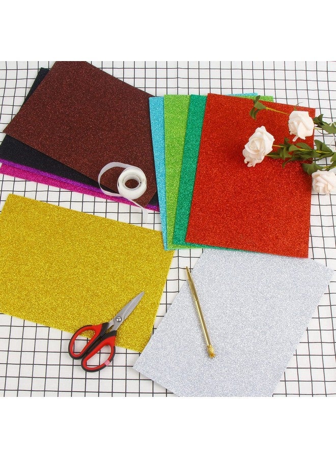 Qatalitic Self Adhesive Easy to Peel Off Glitter EVA Foam Sheets, A4 Size, Pack of 10 (Assorted Color) - Image 4
