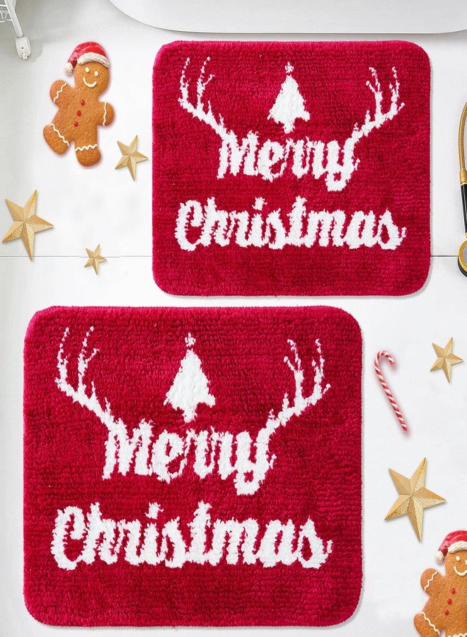 BOANKODU Super Soft Christmas Carpet - Microfiber Bath Rugs, Non-Slip Mat Washable (20x32 + 16x24 Inches) - Image 1