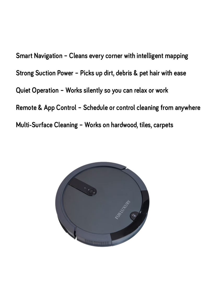 Fuji Luxury Fuji Luxury T4 Automatic Vacuum Cleaner Robot with Remote Control – Smart Navigation, Powerful Suction, Quiet Operation, Multi-Surface Cleaning, Long Battery Life, Ideal for Home & Pet Hair Cleaning - Image 3