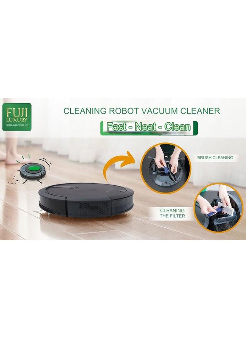 Fuji Luxury - Fuji Luxury T4 Automatic Vacuum Cleaner Robot with Remote Control – Smart Navigation, Powerful Suction, Quiet Operation, Multi-Surface Cleaning, Long Battery Life, Ideal for Home & Pet Hair Cleaning - Image 1