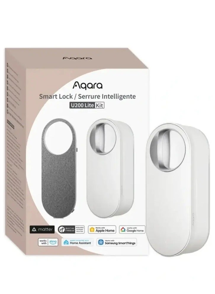 أكارا مجموعة قفل Aqara الذكي U200 Lite، دخول سهل إلى الباب بدون مفتاح مع تقنية Matter - أبيض - Image 1