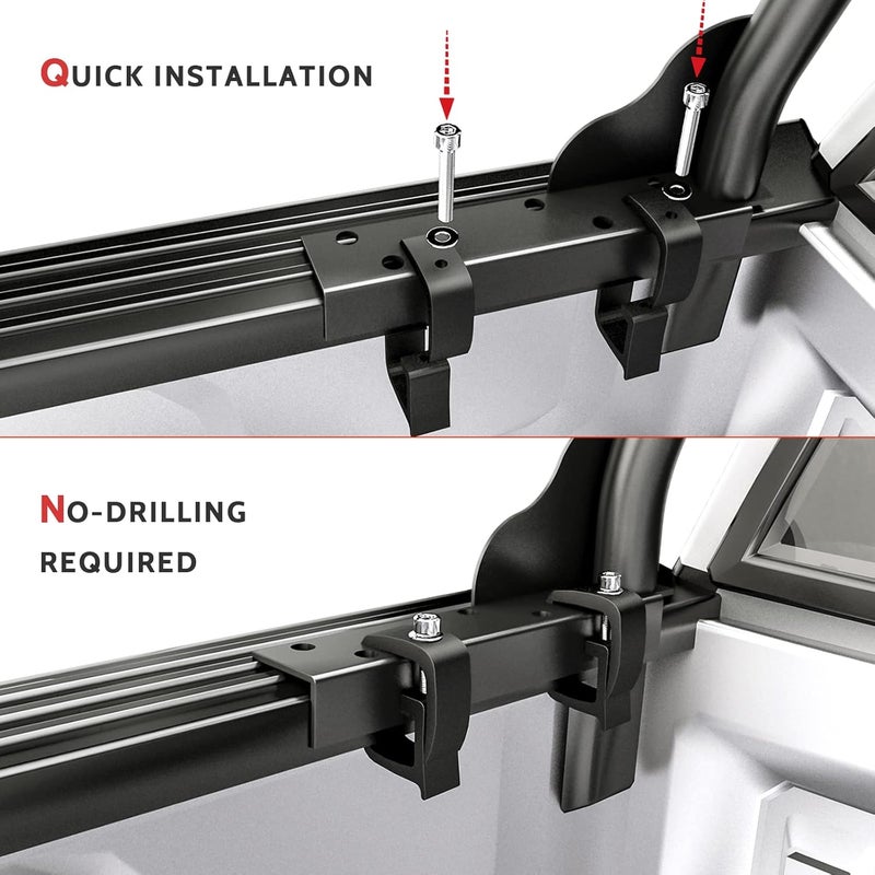 AA-Racks Set of 4 Aluminum C-clamps for Non-Drilling Truck Rack & Camper Shell Installation - Black - Image 5