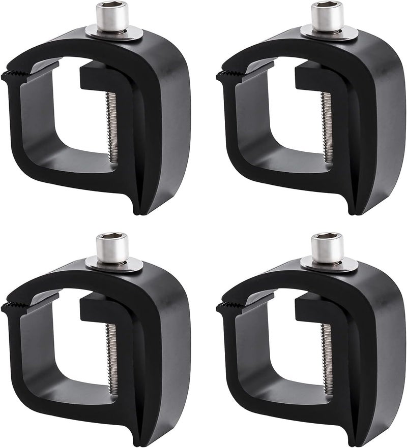 AA-Racks Set of 4 Aluminum C-clamps for Non-Drilling Truck Rack & Camper Shell Installation - Black - Image 1