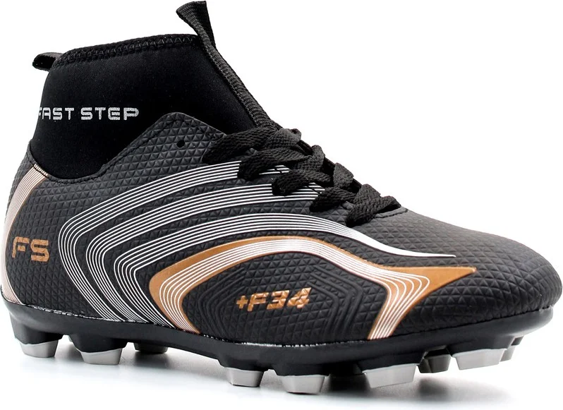 Fast Step Black Copper Ankle Turtleneck Socked Cleats Artificial Turf Football Sneakers 930XA034K