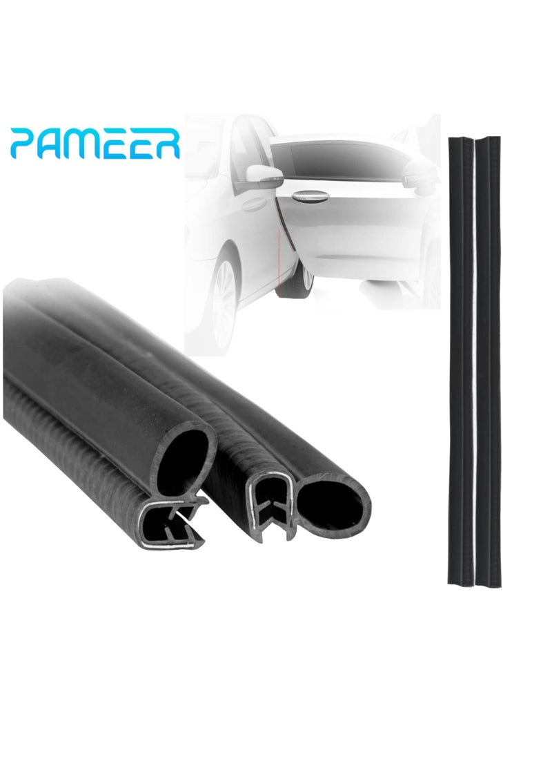 PAMEER - Car Door Edge Guard Protectors P Shape Rubber Edge Trim Rubber Clip Buffer to Avoid Collision with Other Vehicle Bodies Size 25cm Black Color - Image 1