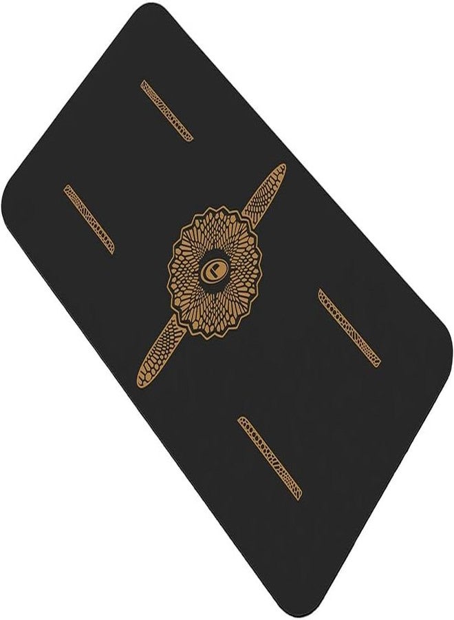 Liforme Yoga Pad - Patented Alignment System, Warrior-like Grip, Non-slip, Eco-friendly and biodegradable, 4.2mm thick pad for knee, elbow and hand support during Yoga (Black & Gold) - Image 3