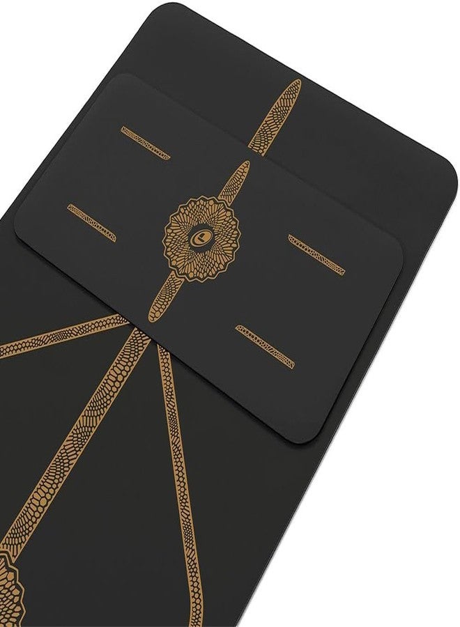 Liforme Yoga Pad - Patented Alignment System, Warrior-like Grip, Non-slip, Eco-friendly and biodegradable, 4.2mm thick pad for knee, elbow and hand support during Yoga (Black & Gold) - Image 5