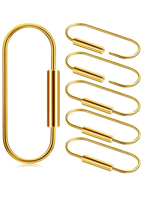 6PCS Brass Screw Lock Clip Key Chain Ring Car Keychain Brass Key Holder for Men Women