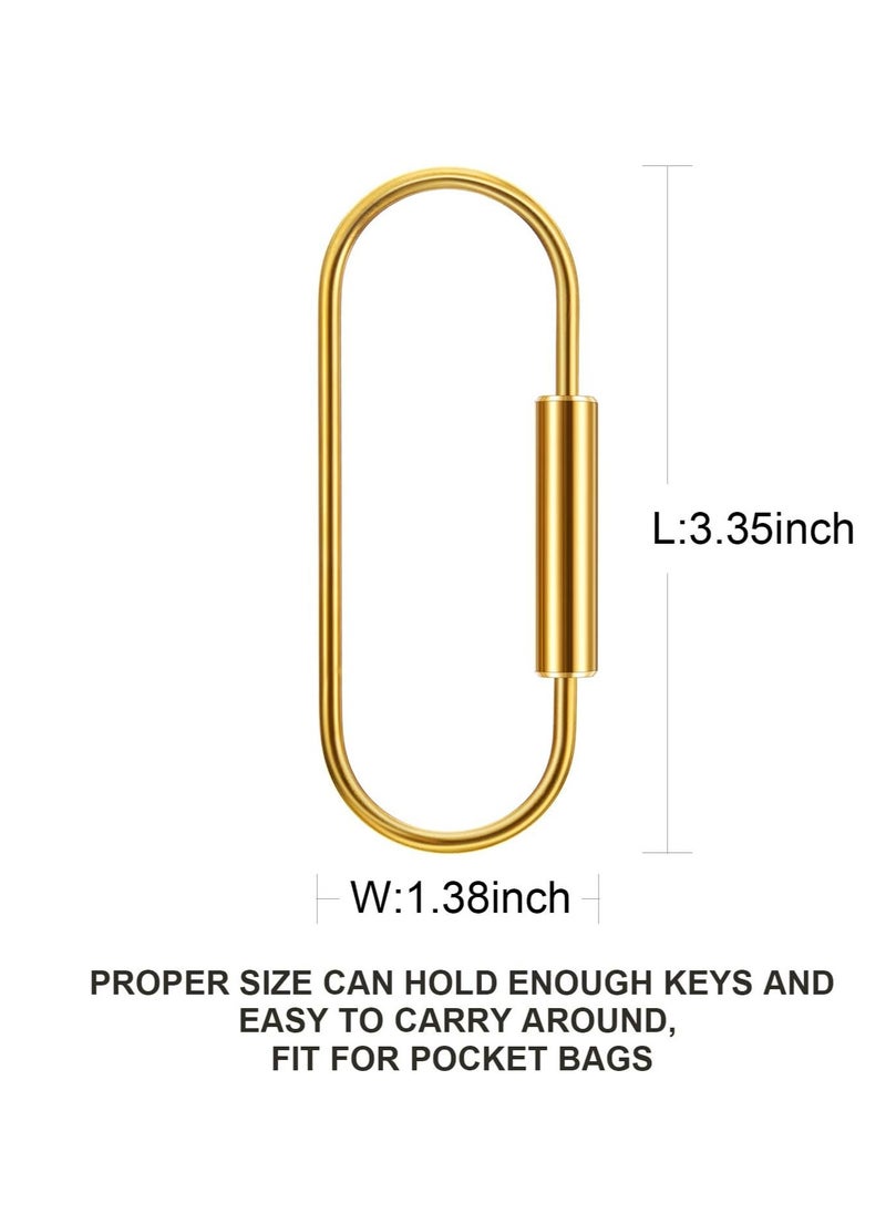 Oasisgalore - 6PCS Brass Screw Lock Clip Key Chain Ring Car Keychain Brass Key Holder for Men Women - Image 1
