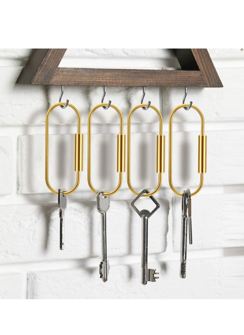 Oasisgalore - 6PCS Brass Screw Lock Clip Key Chain Ring Car Keychain Brass Key Holder for Men Women - Image 1
