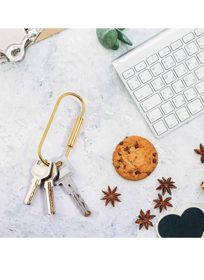Oasisgalore - 6PCS Brass Screw Lock Clip Key Chain Ring Car Keychain Brass Key Holder for Men Women - Image 1