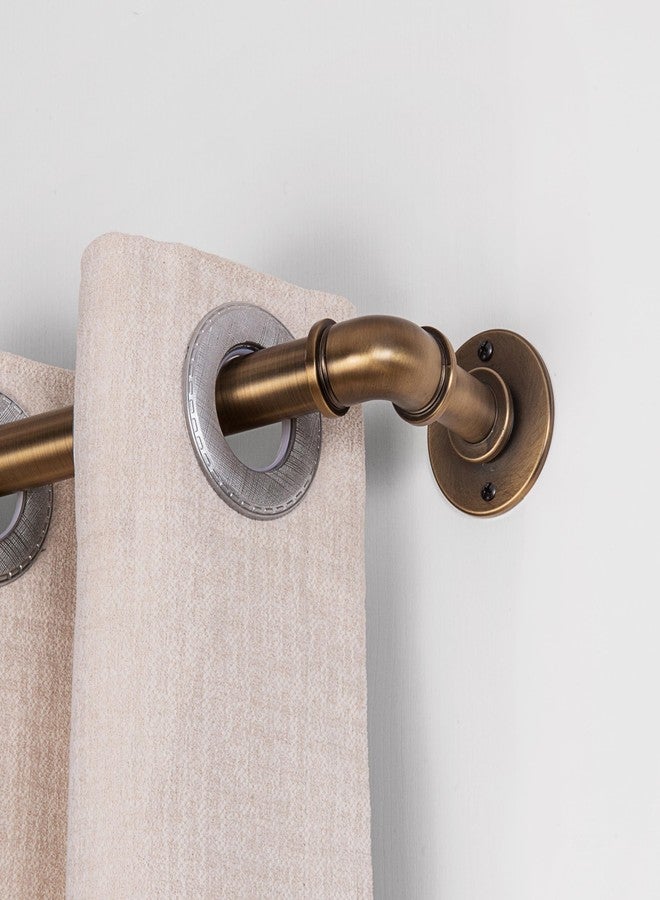 WORLD RODS Industrial Curtain Rods for Windows 18 to 45 Inch, 1 Inch Blackout Wrap Around Drapery Rods, Adjustable Farmhouse Curtain Pole, Wall or Ceiling Mounted, for Living Room, Antique Brass - Image 5