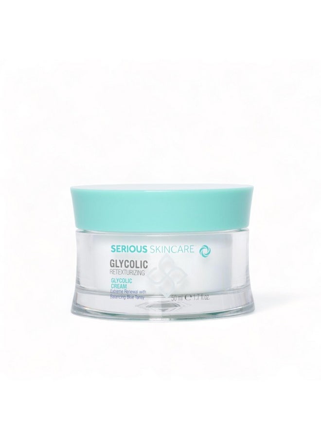 Serious Skincare - Glycolic Retexturizing Cream With Balancing Blue Tansy Smoother Skin Glycolic Acid & Balancing Blue Tansy Antiaging Facial Moisturizer (1 Pack) 1.7 Oz. - Image 1