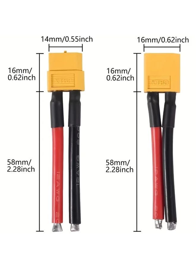 5 أزواج من موصل XT60 ذكر وأنثى مع سلك سيليكون 12AWG لبطارية الدرون - Image 3