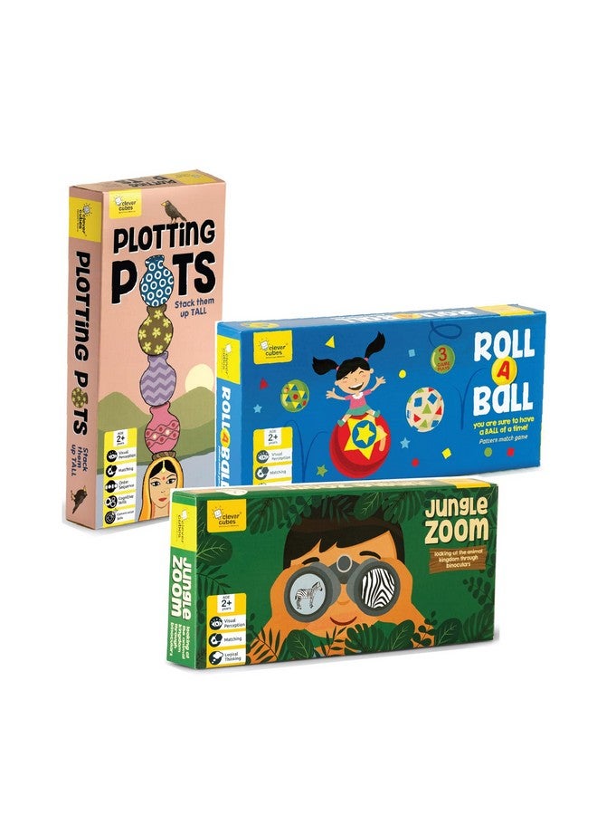 Clever Cubes Edupack: Playful Learning: Pack Of 3 Games: Games For Kids: Birthday Return Gift: Activity Games, Multicolor - Image 1