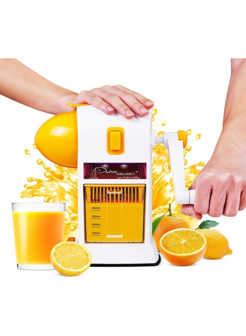 DubaiGallery Hand Citrus Lemon Juicer, Manual Orange Squeezer Cold Pressed Juicers, Max Extraction Rate, Pulp Strainer, Easy to Clean, Wireless Portable Travel Juice Mate  - Image 4