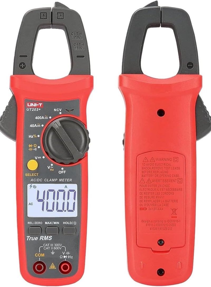 UNI-T Uni-T-Ut203+ True Rms, 4000 Counts, 400A Ac/Dc Digital Clamp Meter