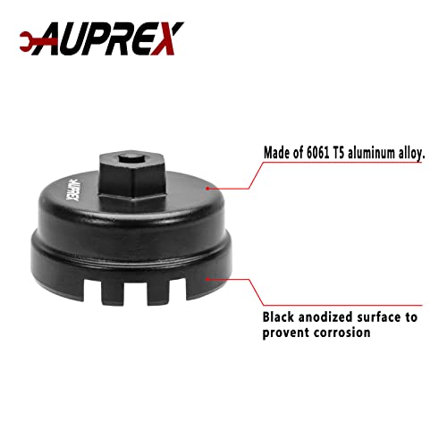 AUPREX Oil Filter Wrench Tool for Toyota Corolla, Prius, Prius Prime, Prius V, Matrix, CT200h, Scion iM/iQ/xD with 1.8 Liter Engines, 64mm 14 Flute Cup Style Oil Filter Removal Tool -6 Slots - Image 5