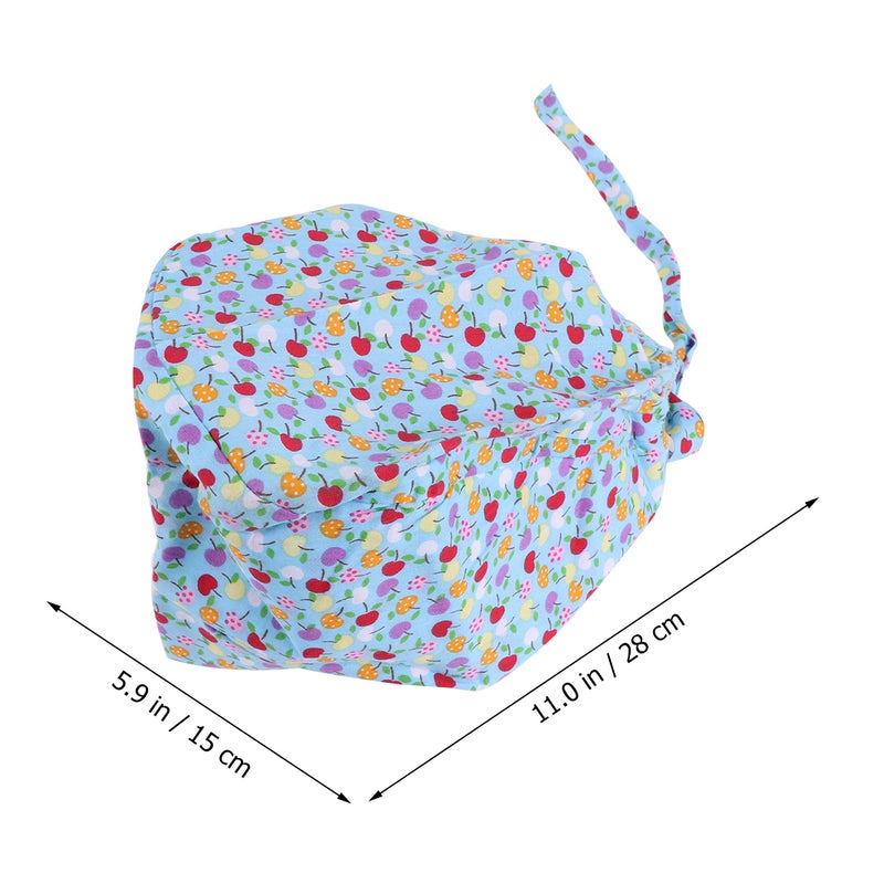 Colorful Printing Hat Adjustable Lace-up Cotton Working Hat Protector for Worker - Image 4