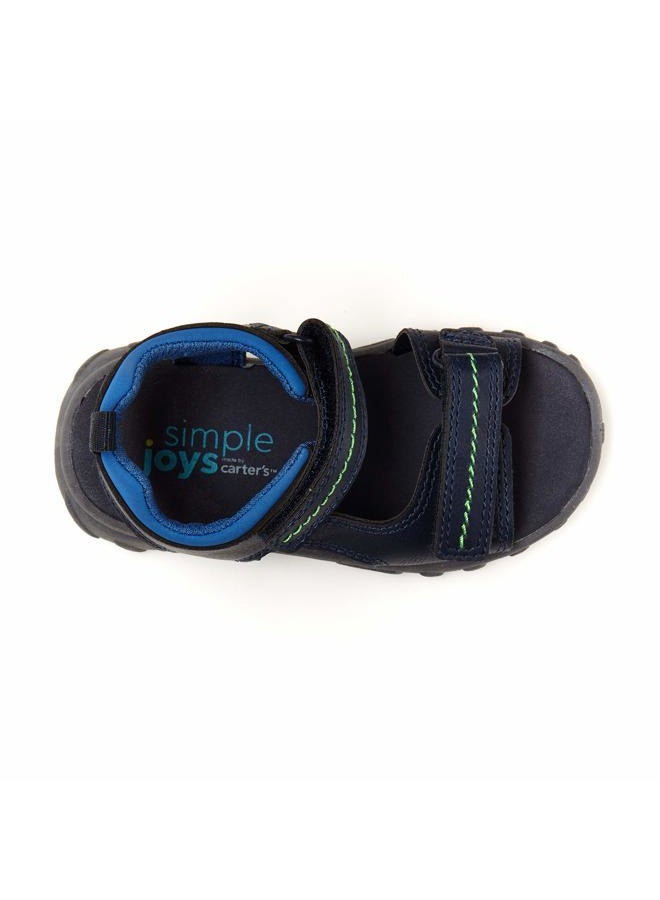 Simple Joys by Carter's Boy's Rowan Beach Sandal, Navy, 6 Toddler - Image 4