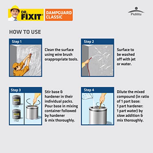 Dr. Fixit د. فيكسيت دامبجارد كلاسيك دامب-بروف - 500جم، طلاء للجدران الداخلية، الأسقف، خزانات المياه RCC - Image 5