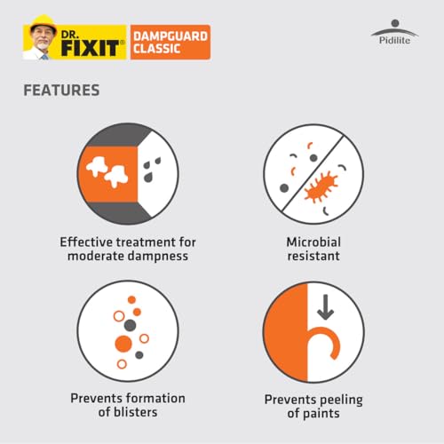 Dr. Fixit د. فيكسيت دامبجارد كلاسيك دامب-بروف - 500جم، طلاء للجدران الداخلية، الأسقف، خزانات المياه RCC - Image 2
