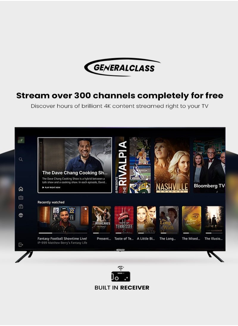 GENERAL CLASS General Class SMART TV 65 Inches Frameless Screen, Android 13, 8GB + 1.5GB RAM, LED Ultra HD 4K, 2 USB Ports, 3 HDMI Ports, 2 Speakers with 8 Watts Each, Model 65US8000  - Image 5