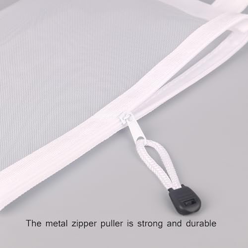 HEXONIQ Mesh Zipper Pouch, Zipper File Bags with Grid, A4, A5 & A6 Sizes, Zip Document Holder for School, Office Supplies, Travel (Mix (A4,A5,A6), Pack of 9) - Image 5